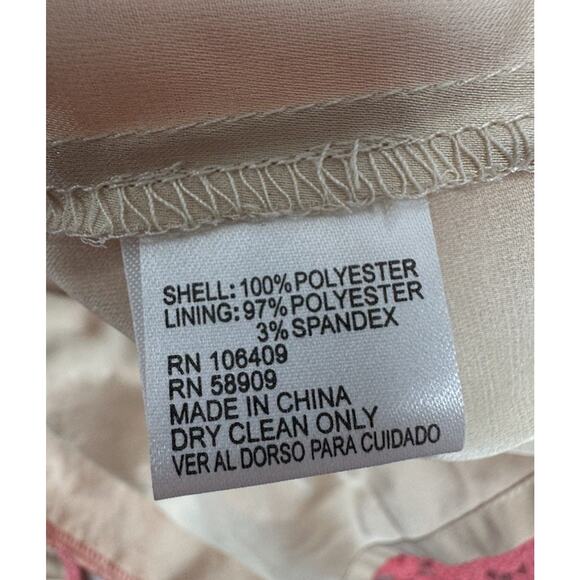 Antonio Melani Dress Womens Size 8 Coral Lace Sheath Sleeveless Zip Lined - Picture 7 of 9